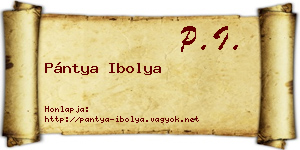 Pántya Ibolya névjegykártya